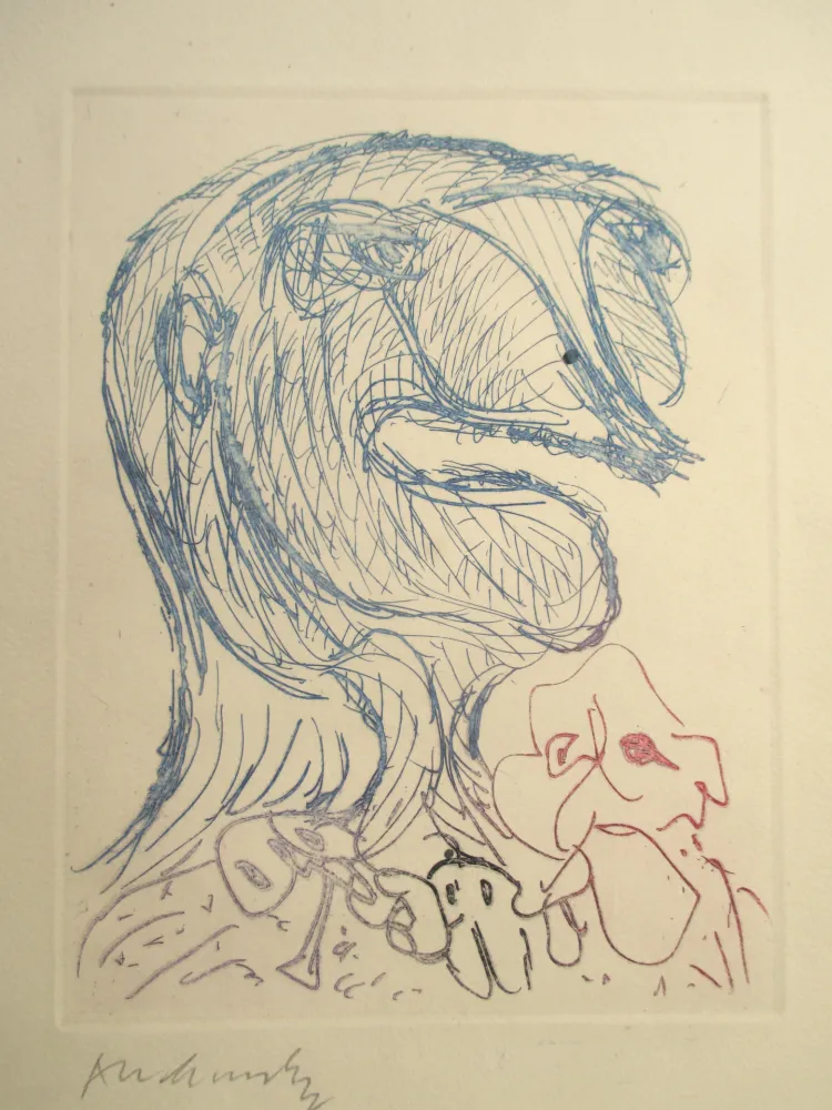 彫版 Alechinsky - Quelques vieilles lignes X