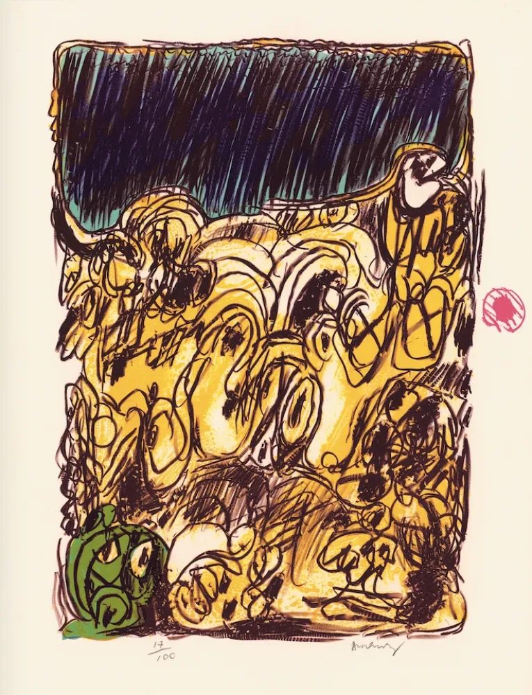 リトグラフ Alechinsky - Ruée