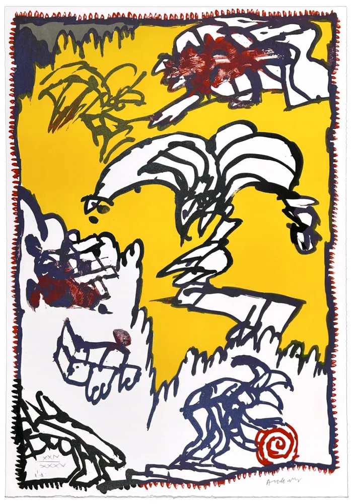 リトグラフ Alechinsky - Sans Titre