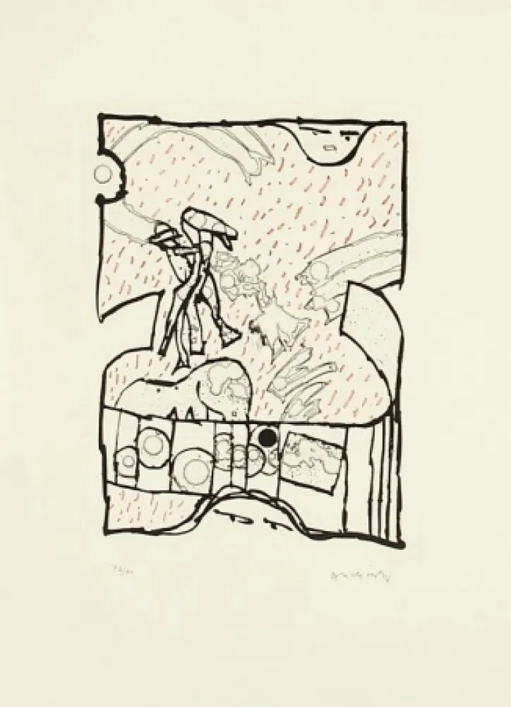 エッチングと　アクチアント Alechinsky - Sans Titre