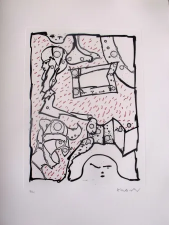 エッチングと　アクチアント Alechinsky - Sans Titre
