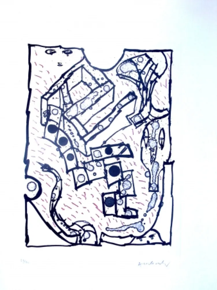 エッチングと　アクチアント Alechinsky - Sans Titre