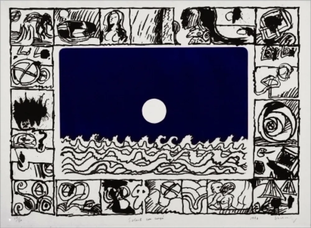 彫版 Alechinsky - Soleil cou coupé