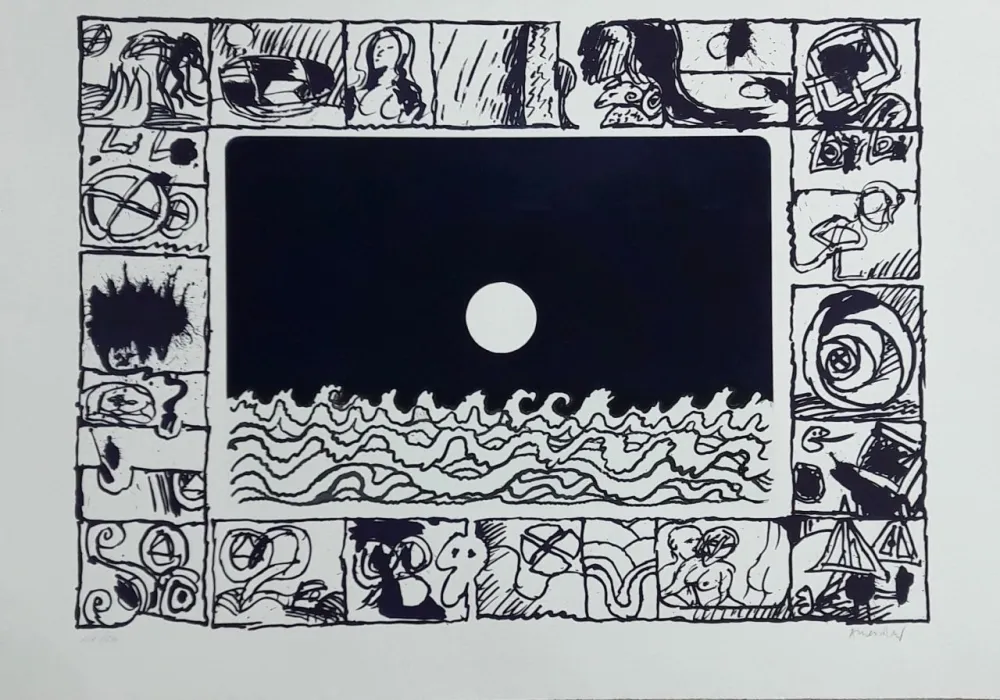 彫版 Alechinsky - Soleil cou coupé