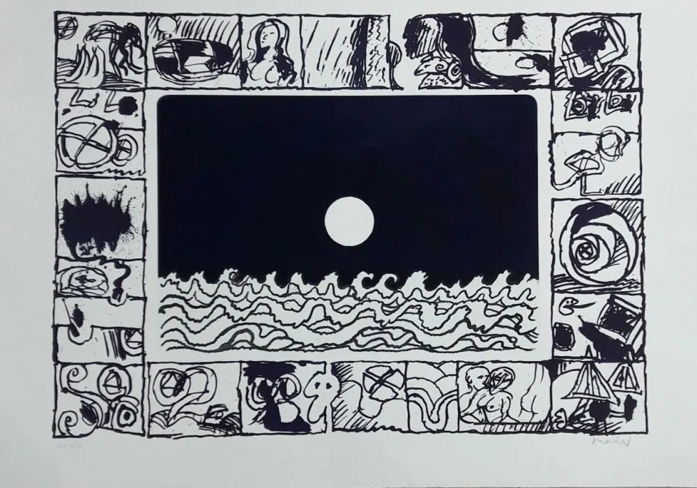 彫版 Alechinsky - Soleil cou coupé