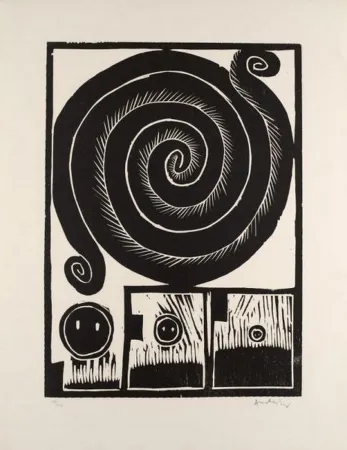 木版 Alechinsky - SPIRALE 1972