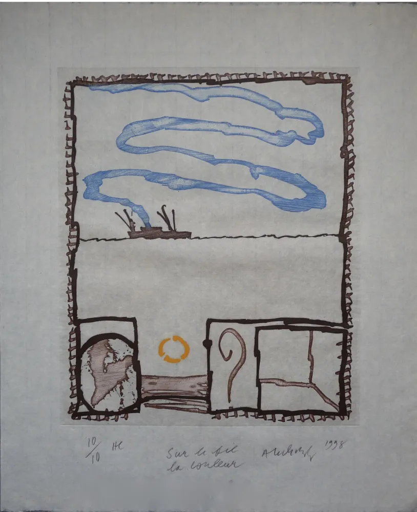 彫版 Alechinsky - Sur le Fil la couleur 