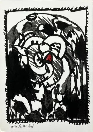 技術的なありません Alechinsky -  Tête Bêche, 1987