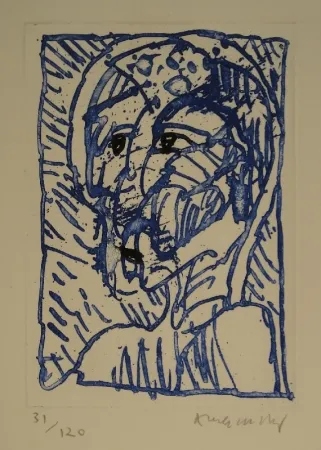エッチング Alechinsky - Tête / Kopf. 