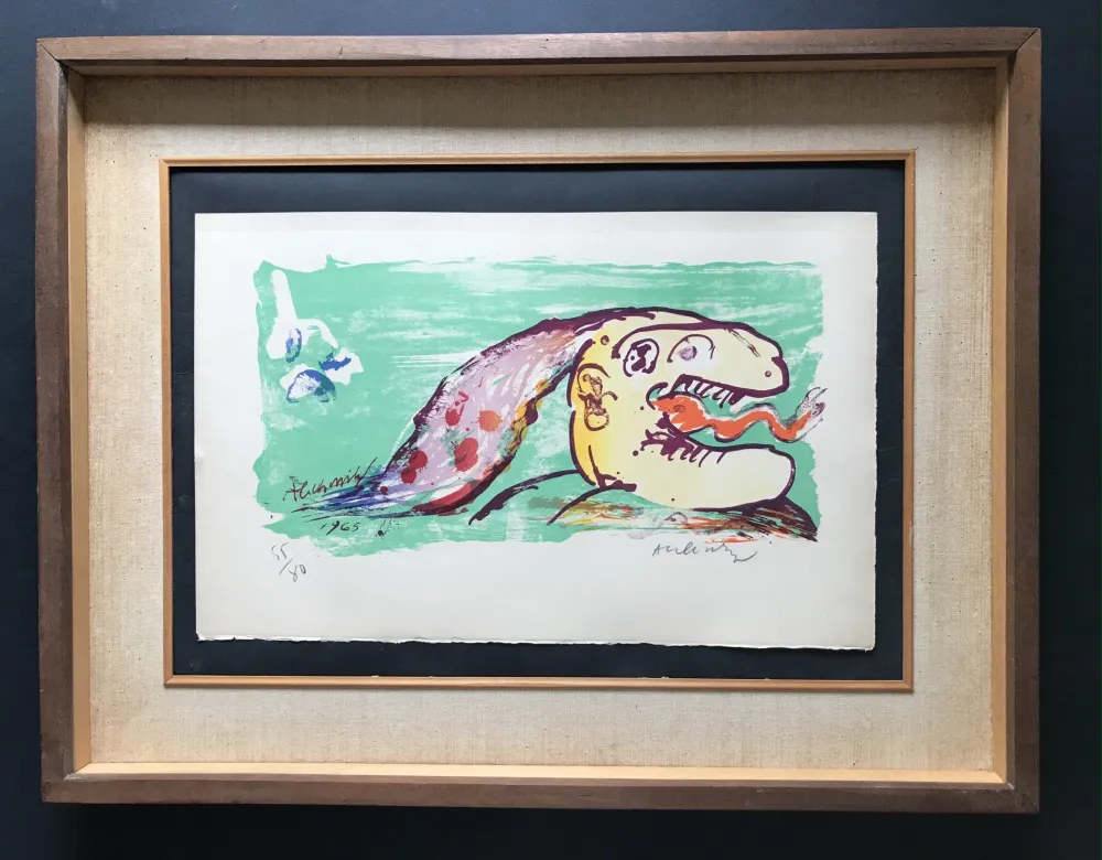 リトグラフ Alechinsky - Tiireur de langue profilé