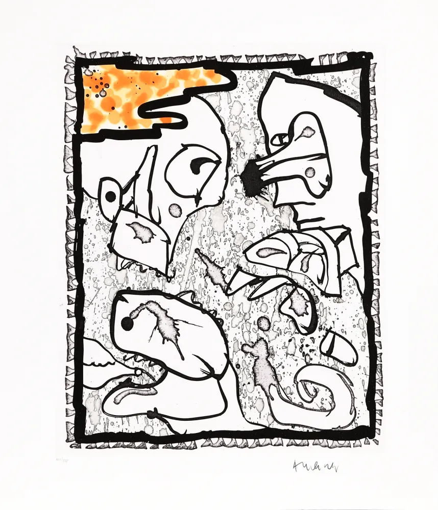 リノリウム彫版 Alechinsky - Traité des excitants modernes 01