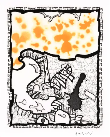 リノリウム彫版 Alechinsky - Traité des excitants modernes 04