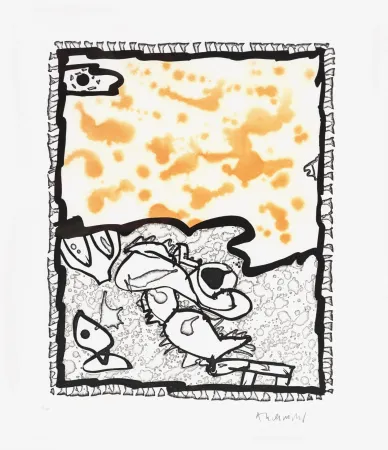 リノリウム彫版 Alechinsky - Traité des excitants modernes 05