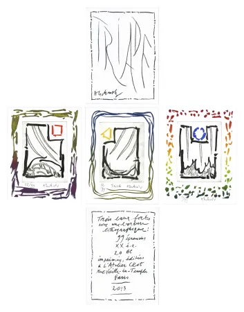 エッチング Alechinsky - Triade Rouge , Bleue, Jaune