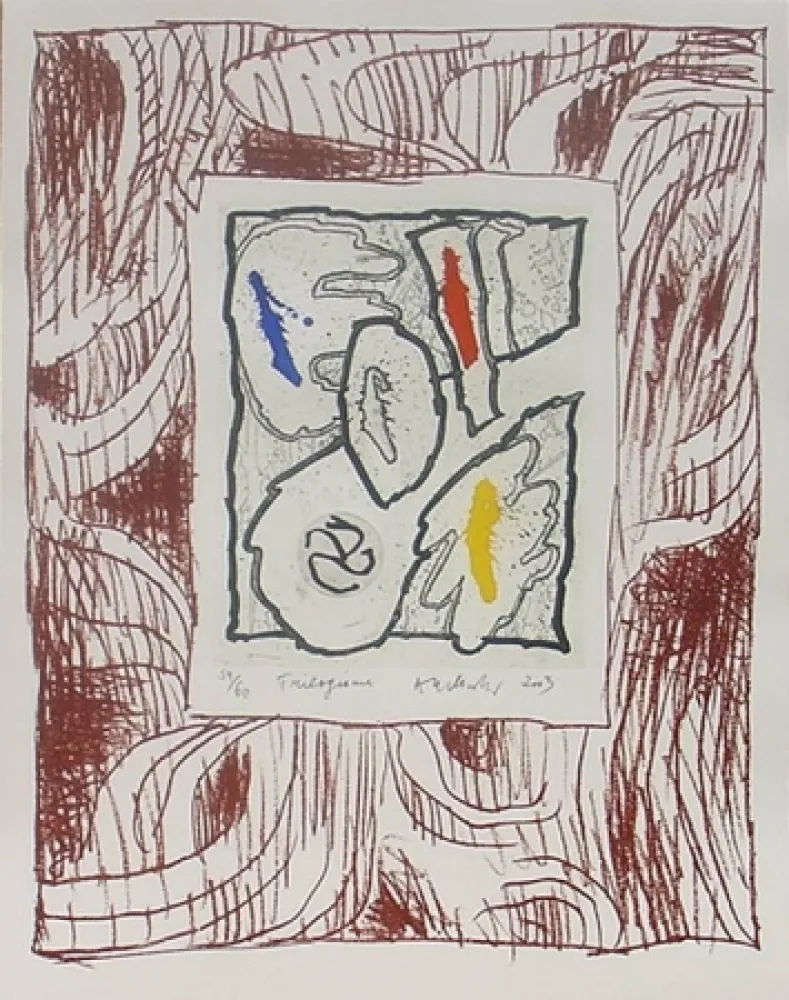 木版 Alechinsky - Trilogisme