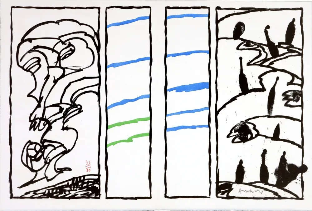 リトグラフ Alechinsky - Vacillations