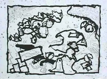 彫版 Alechinsky - Vibrions (N&B)