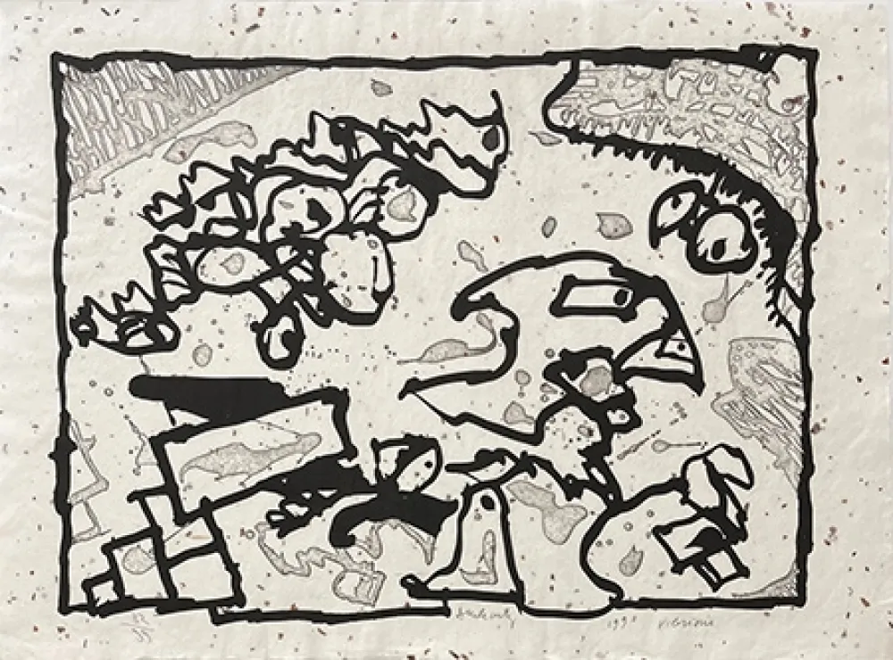 彫版 Alechinsky - Vibrions noir