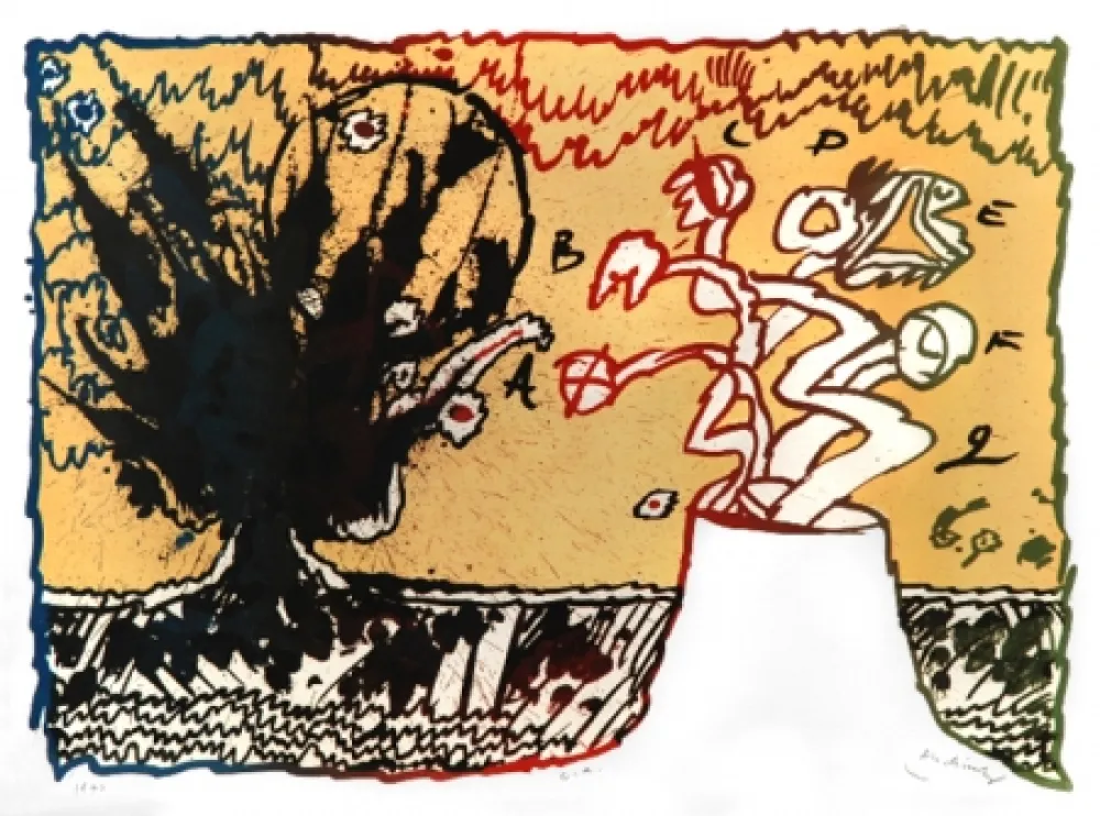 リトグラフ Alechinsky - VOLCAN