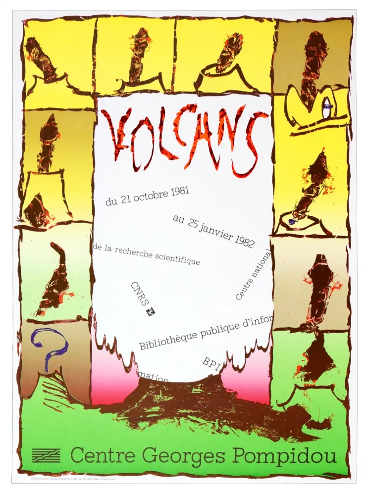 掲示 Alechinsky -  Volcan, Centre Georges Pompidou, 1981