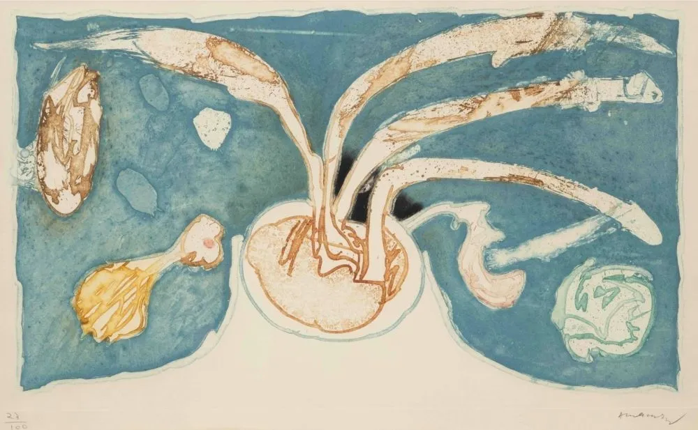 エッチングと　アクチアント Alechinsky - Volcan de nuit