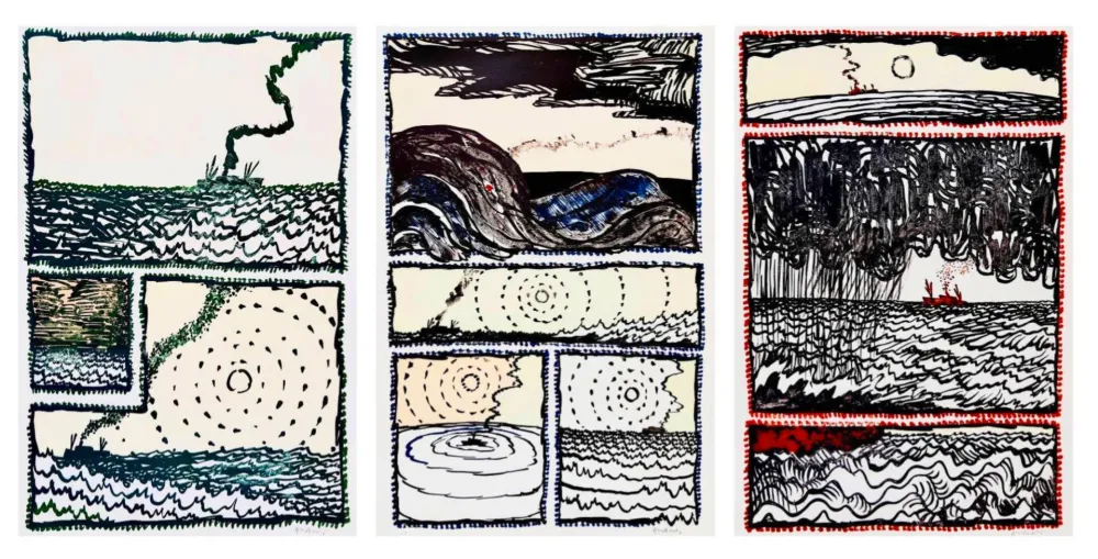 リトグラフ Alechinsky - Volturno I, II, III