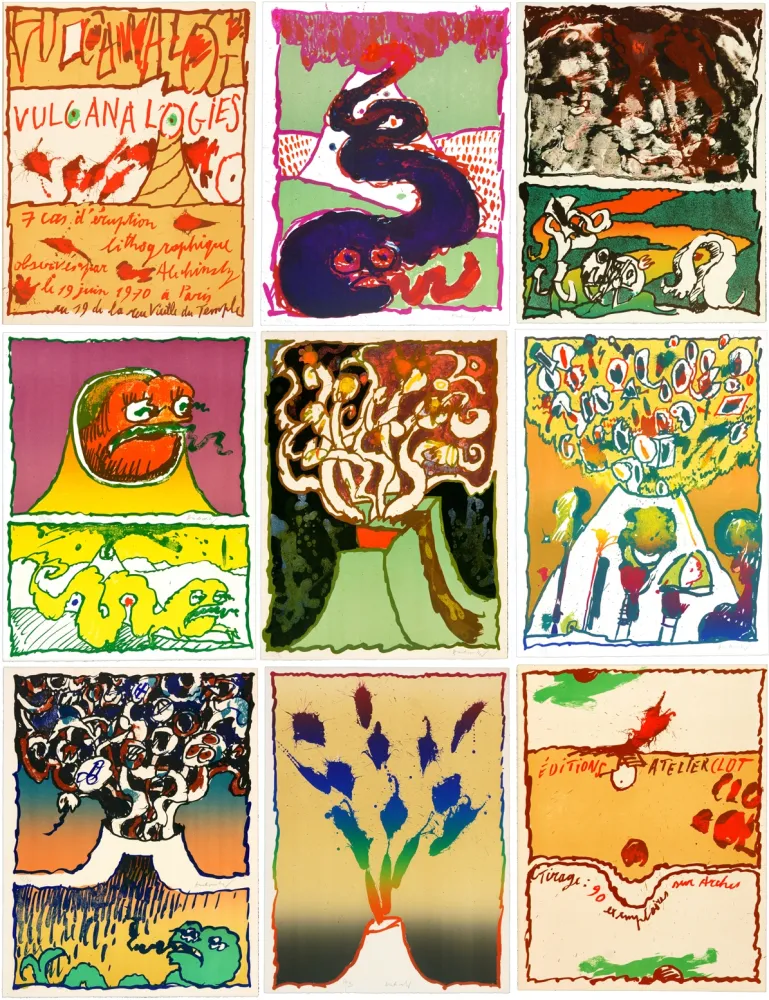 リトグラフ Alechinsky - Vulcanalogies I, II, III, IV, V, VI, VII (complete portfolio)