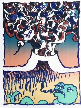 リトグラフ Alechinsky - Vulcanologie D