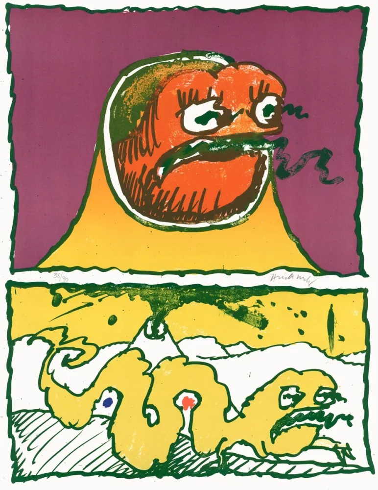 リトグラフ Alechinsky - Vulcanologies