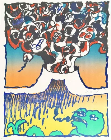 リトグラフ Alechinsky - Vulcanologies III