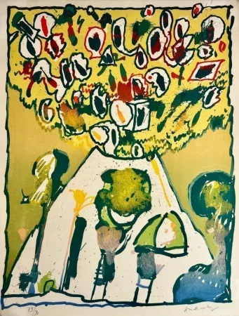 リトグラフ Alechinsky - Vulcanologies VI