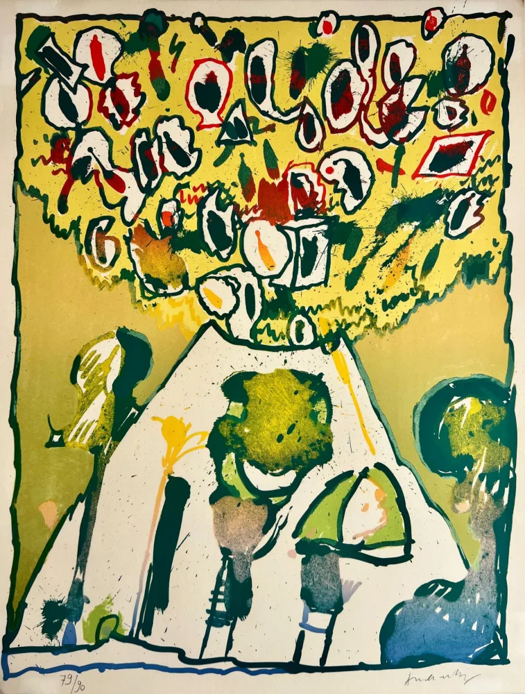 リトグラフ Alechinsky - Vulcanologies VI