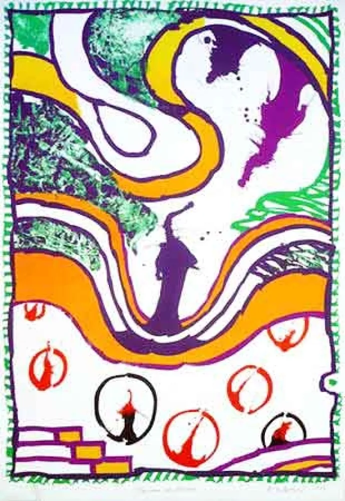 リトグラフ Alechinsky - Zwischen der zeilen