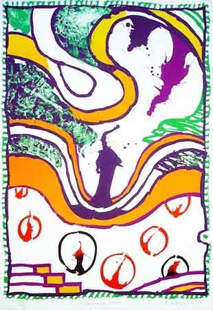 リトグラフ Alechinsky - Zwischen der zeilen