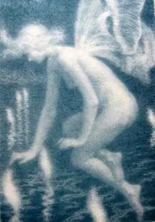 リトグラフ Alleaume - Phalène et les feux follets