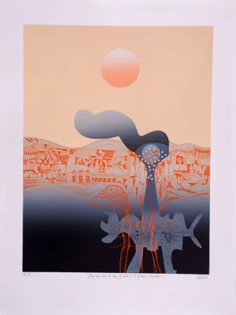 エッチング Andivero - Hay una casa al sur, al lado de la fabrica de sueno - Il y a une maison au sud, à côté de l'usine de rêves