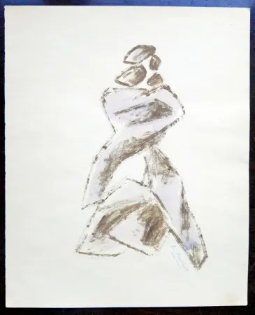 技術的なありません Àngel - Boceto escultura - Original Drawing - Signed