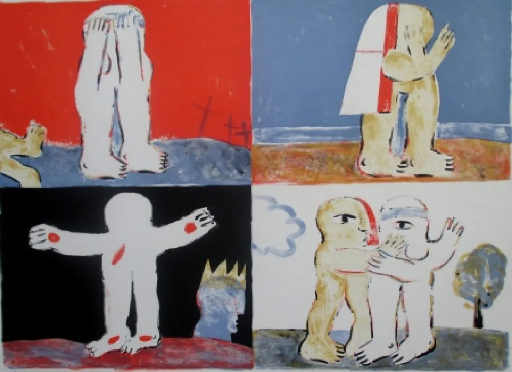 リトグラフ Antes - Engel der Geschichte