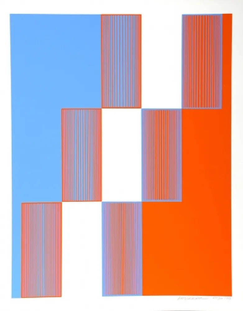 シルクスクリーン Anuszkiewicz - Celebrate New York