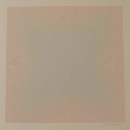 リトグラフ Anuszkiewicz - SOFT, PALE GRAY - EXACTA FROM CONSTRUCTIVISM TO SYSTEMATIC ART 1918-1985