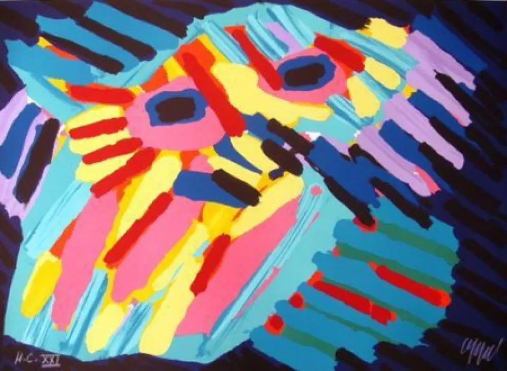 リトグラフ Appel - Big head coming