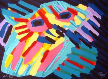 リトグラフ Appel - Big head coming