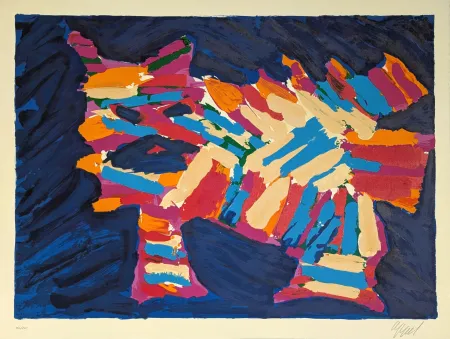 リトグラフ Appel - Blue Cat 