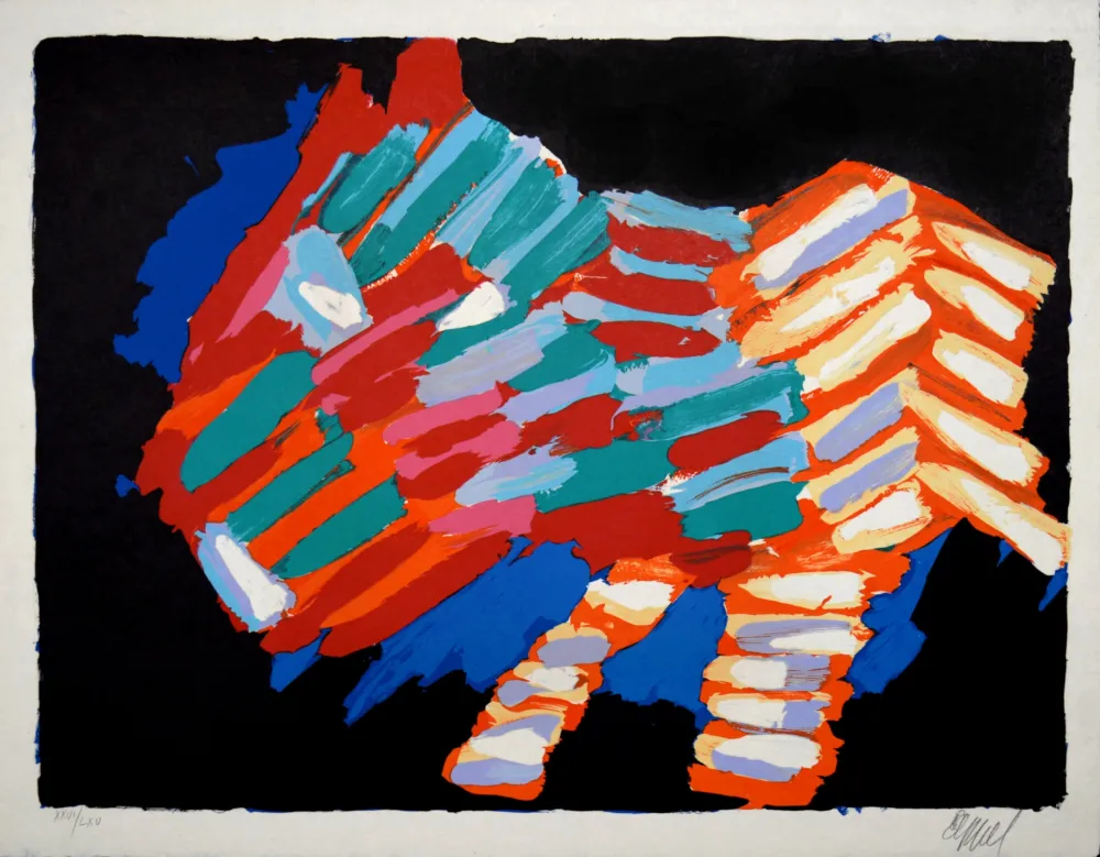 リトグラフ Appel - Cat In The Night, 1978 - Hand-signed!