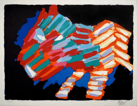 リトグラフ Appel - Cat In The Night, 1978 - Hand-signed!