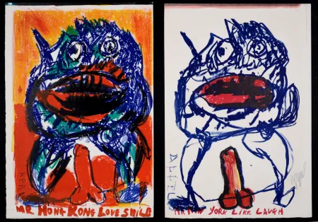 リトグラフ Appel - Diptych, 1964 -  2 Original Hand-Signed lithographs!