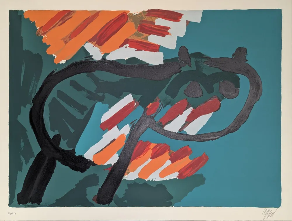 リトグラフ Appel - Green Cat 