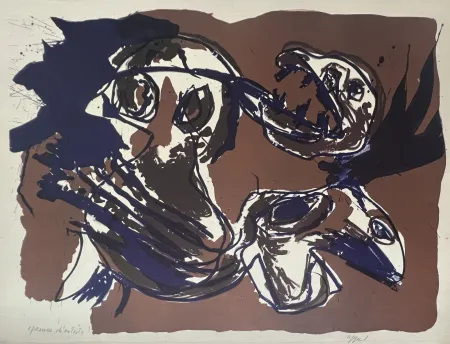 リトグラフ Appel - Jules au village, 1961 - Epreuve d'artiste