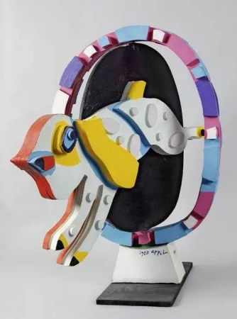 リトグラフ Appel - Jumping Dog, aus 