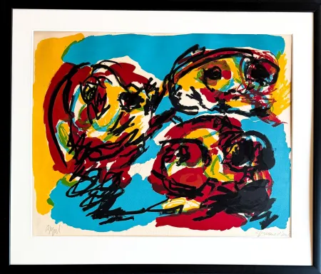 リトグラフ Appel - Karel Appel (1921 - 2006) - Three Heads - Color lithograph on paper - 1966